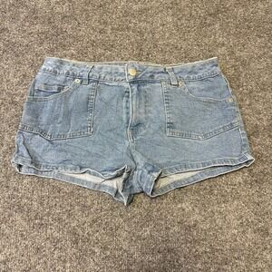 Anko Denim Shorts Womens Size 12 Blue Light Wash Stretch Casual Front Pockets